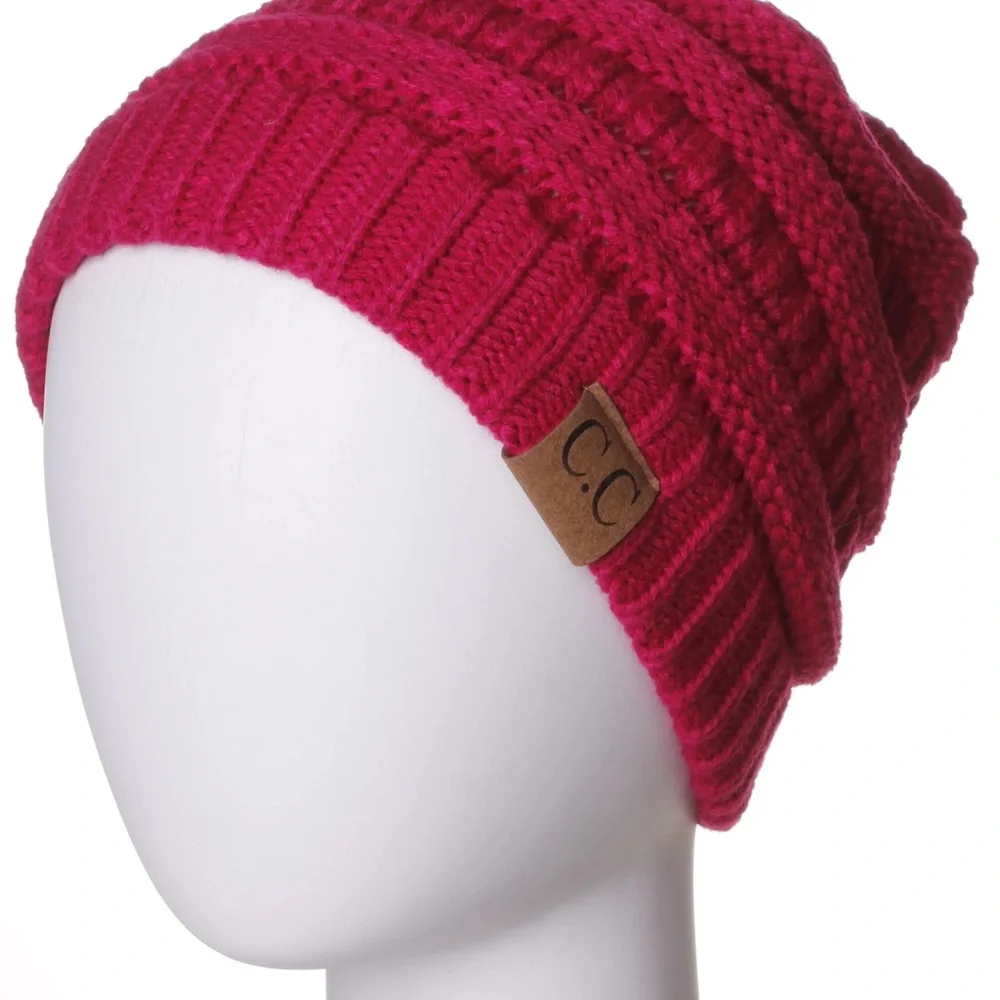 C.C Ribbed Kit Solid Color Beanie - Picture 2 of 5